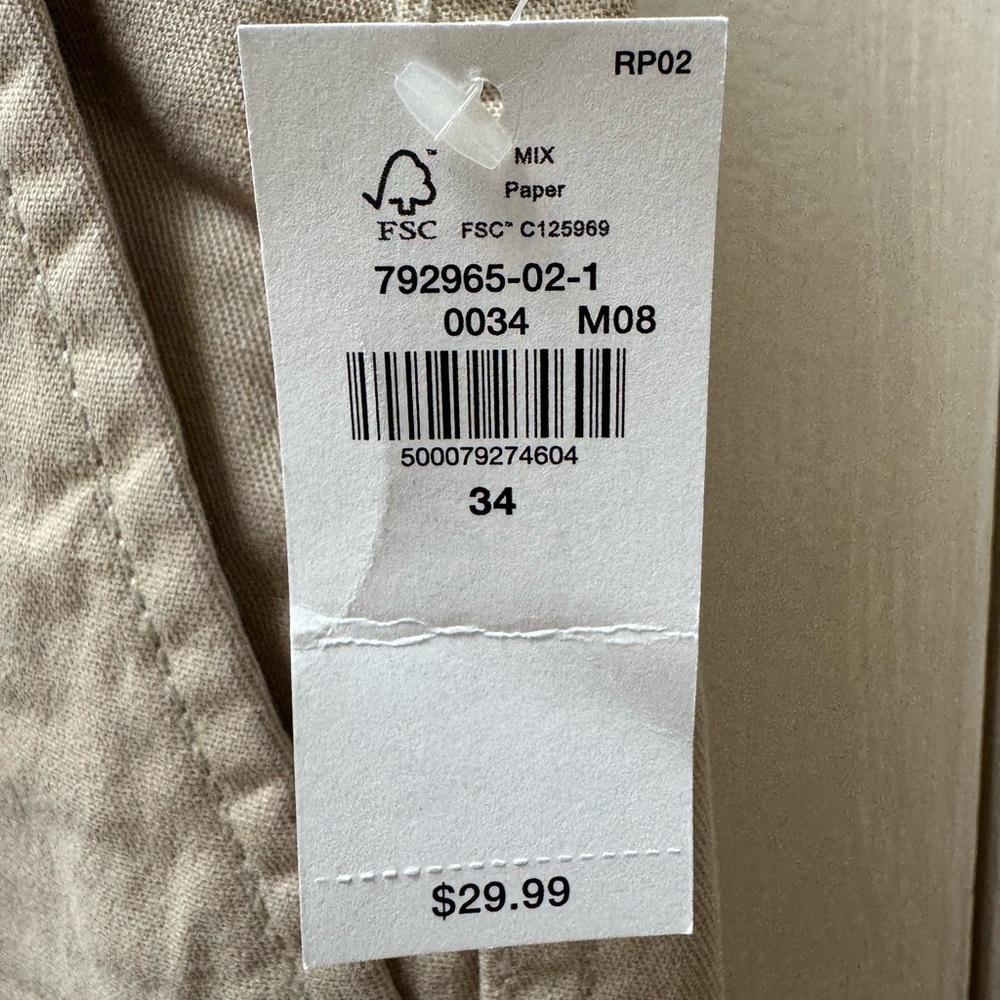NWT Old Navy Men’s 34 Lived-In Straight Cargo Shorts, A Stone’s Throw - Picture 8 of 8